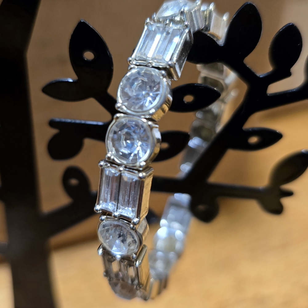 Elegant Silver Crystal Bracelet